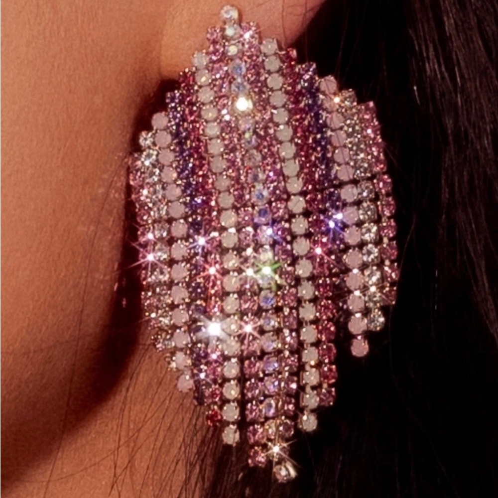Feed Me Gems Pink Pantone Earrings